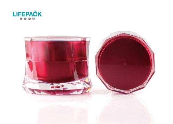 Ακρυλικό διπλό βάζο 50g κρέμας στρώματος κενό με το φανταχτερό διαμορφωμένο φούστα ύφος